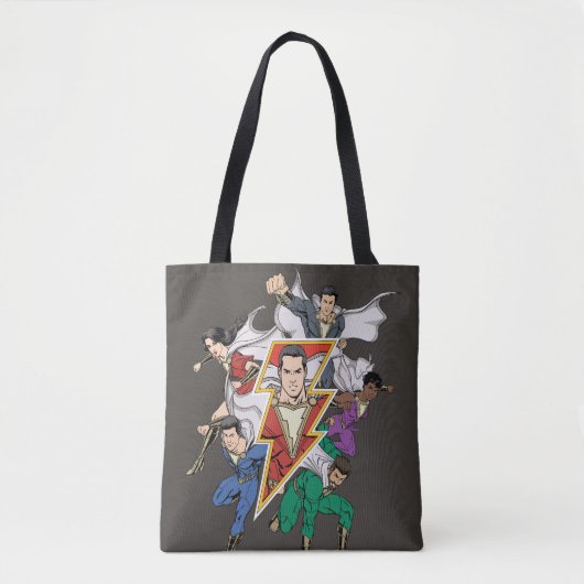 SHAZAM! | Grafische weergave van de Shazam-familie Tote Bag (Voorkant)