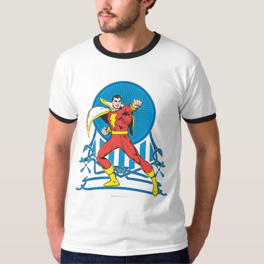 SHAZAM in gevechtsstaat T-shirt (Voorkant)