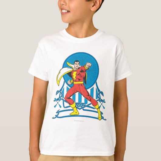 SHAZAM in gevechtsstaat T-shirt (Voorkant)