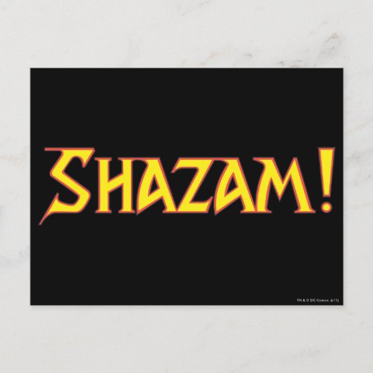 Shazam Logo Geel/Rood Briefkaart (Voorkant)
