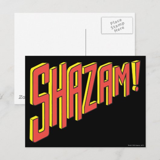 Shazam Logo rood/geel Briefkaart (Voorkant / Achterkant)