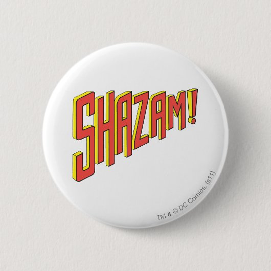 Shazam Logo Rood/Geel Ronde Button 5,7 Cm (Voorkant)