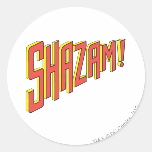 Shazam Logo Rood/Geel Ronde Sticker (Voorkant)