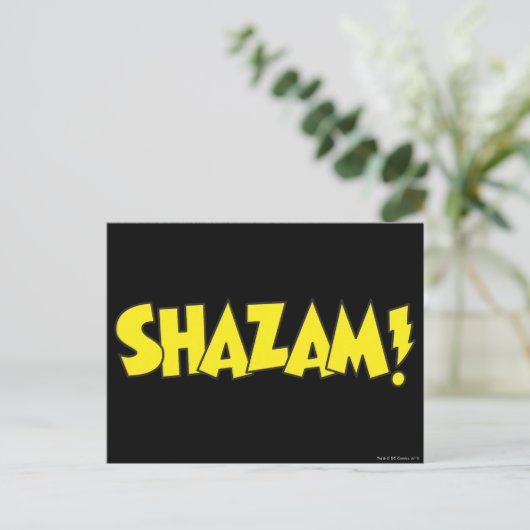 Shazam Logo Yellow Briefkaart (Staand voorkant)