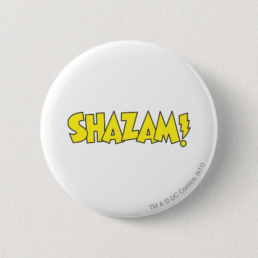 Shazam Logo Yellow Ronde Button 5,7 Cm (Voorkant)