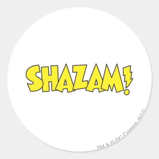 Shazam Logo Yellow Ronde Sticker (Voorkant)