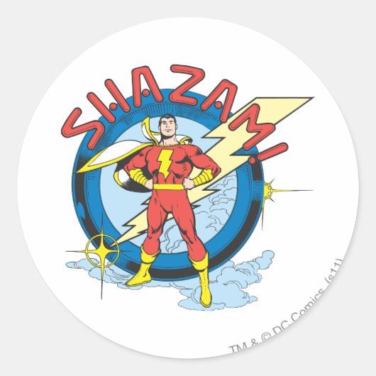 Shazam Ronde Sticker (Voorkant)