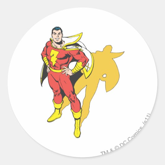 SHAZAM Shadow Ronde Sticker (Voorkant)