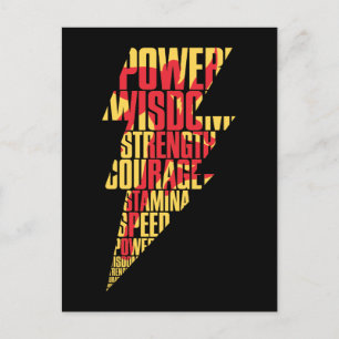 SHAZAM!   Shazam Abilities Lightning Graphic Briefkaart