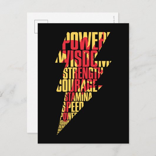 SHAZAM! | Shazam Abilities Lightning Graphic Briefkaart (Voorkant / Achterkant)