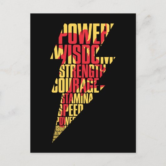 SHAZAM! | Shazam Abilities Lightning Graphic Briefkaart (Voorkant)