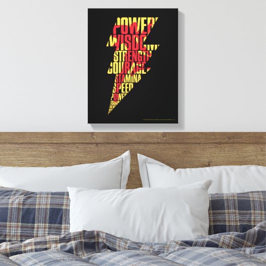 SHAZAM! | Shazam Abilities Lightning Graphic Canvas Afdruk (Insitu (Slaapkamer))