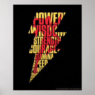 SHAZAM! | Shazam Abilities Lightning Graphic Poster