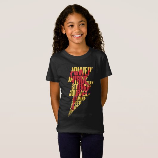 SHAZAM! | Shazam Abilities Lightning Graphic T-shirt (Voorkant volledig)