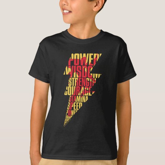 SHAZAM! | Shazam Abilities Lightning Graphic T-shirt (Voorkant)