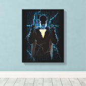 SHAZAM! | Shazam & Abilities Lightning Typografie Canvas Afdruk (Insitu (Houten vloer))