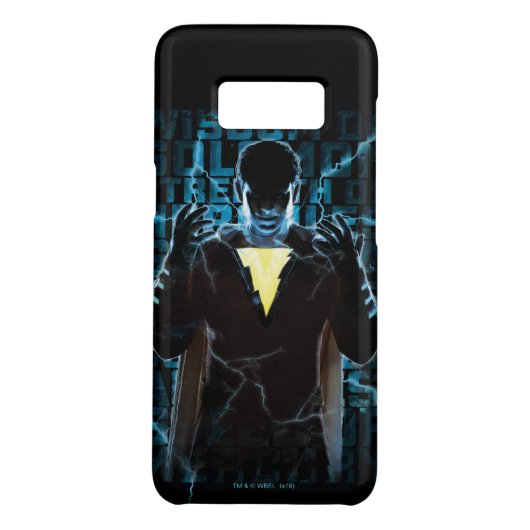 SHAZAM! | Shazam & Abilities Lightning Typografie Case-Mate Samsung Galaxy Hoesje (Achterkant)