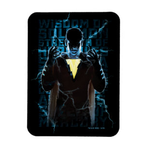 SHAZAM! Shazam & Abilities Lightning Typografie Magneet