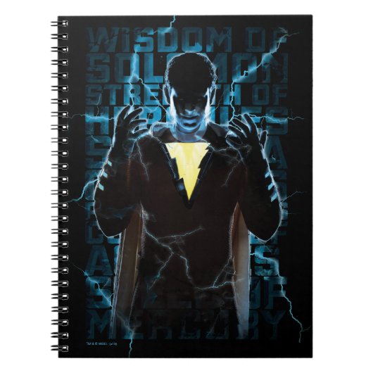 SHAZAM! | Shazam & Abilities Lightning Typografie Notitieboek (Voorkant)