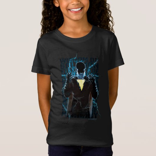 SHAZAM! | Shazam & Abilities Lightning Typografie T-shirt (Voorkant)