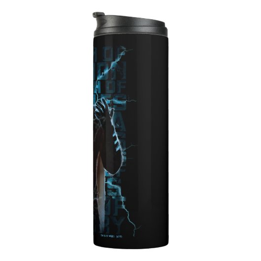 SHAZAM! | Shazam & Abilities Lightning Typografie Thermosbeker (Geroteerd rechts)