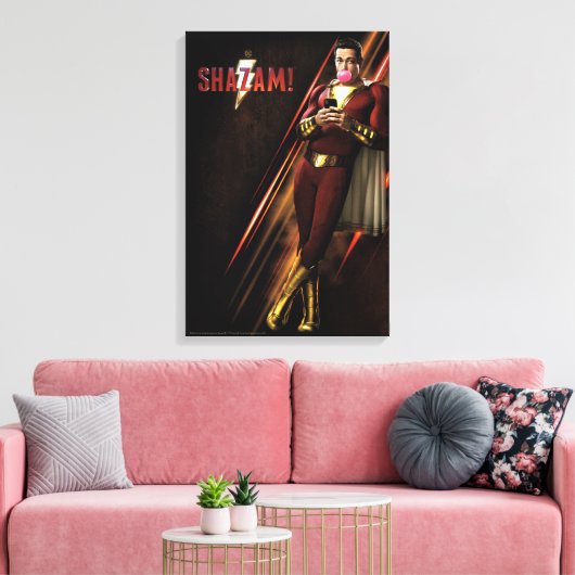 SHAZAM! | Shazam Bgloebbel Canvas Afdruk (Insitu (Woonkamer))
