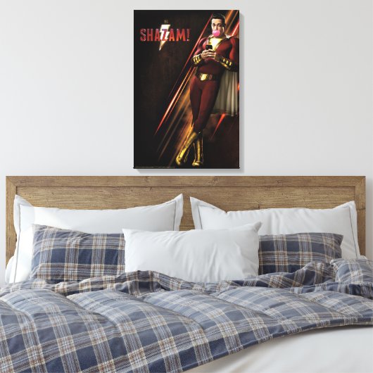 SHAZAM! | Shazam Bgloebbel Canvas Afdruk (Insitu (Slaapkamer))