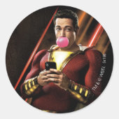 SHAZAM! | Shazam Bgloebbel Ronde Sticker (Voorkant)
