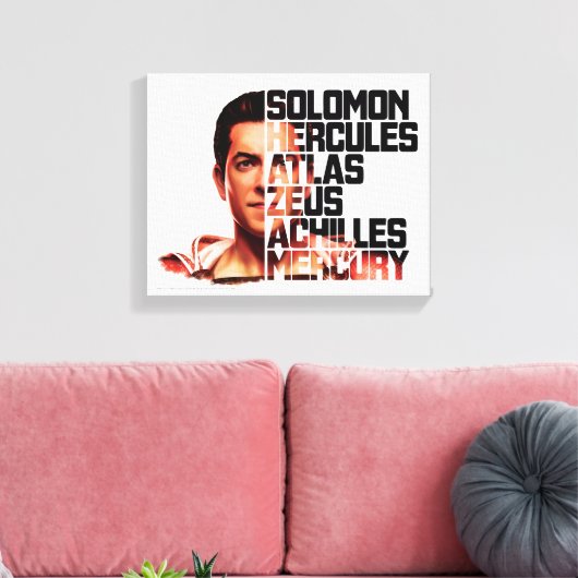 SHAZAM! | Shazam Closeup Acronym Graphic Canvas Afdruk (Insitu (Woonkamer))