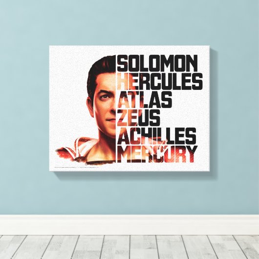 SHAZAM! | Shazam Closeup Acronym Graphic Canvas Afdruk (Insitu (Houten vloer))