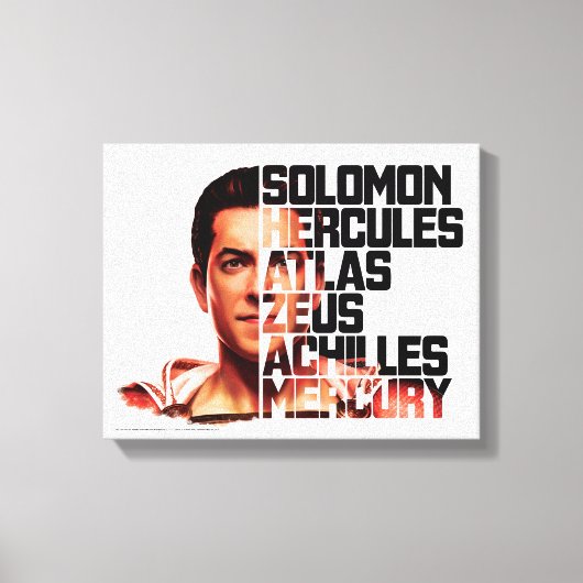 SHAZAM! | Shazam Closeup Acronym Graphic Canvas Afdruk (Voorkant)