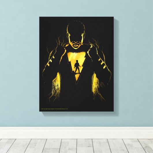 SHAZAM! | Shazam en Billy Lightning Silhouette Canvas Afdruk (Insitu (Houten vloer))