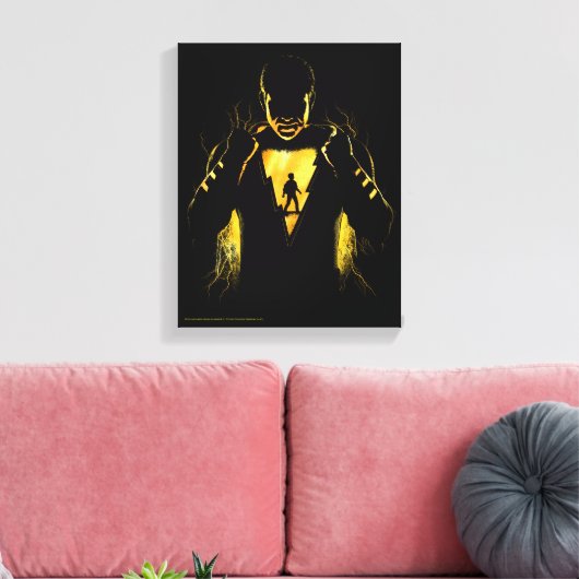 SHAZAM! | Shazam en Billy Lightning Silhouette Canvas Afdruk (Insitu (Woonkamer))