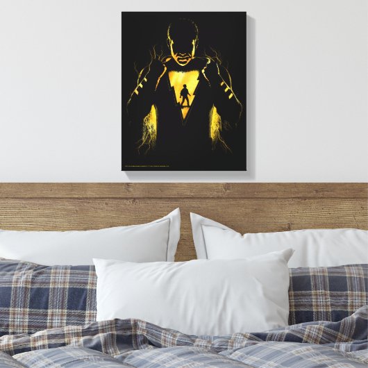 SHAZAM! | Shazam en Billy Lightning Silhouette Canvas Afdruk (Insitu (Slaapkamer))