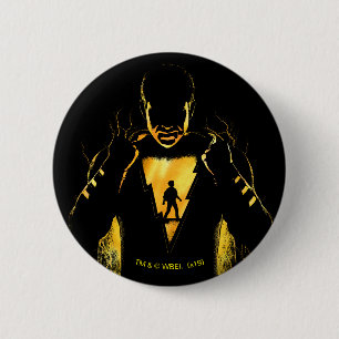 SHAZAM!   Shazam en Billy Lightning Silhouette Ronde Button 5,7 Cm