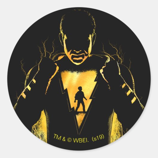 SHAZAM! | Shazam en Billy Lightning Silhouette Ronde Sticker (Voorkant)