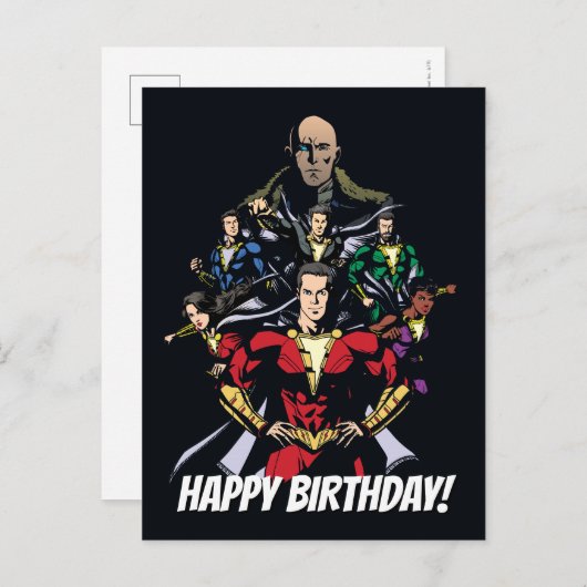 SHAZAM! | Shazam Family Vs. Dr. Sivana Briefkaart (Voorkant / Achterkant)