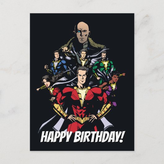 SHAZAM! | Shazam Family Vs. Dr. Sivana Briefkaart (Voorkant)