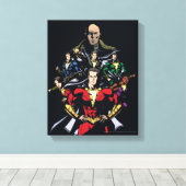 SHAZAM! | Shazam Family Vs. Dr. Sivana Canvas Afdruk (Insitu (Houten vloer))