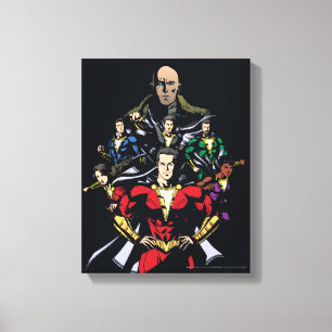 SHAZAM! Shazam Family Vs. Dr. Sivana Canvas Afdruk