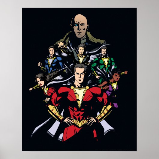 SHAZAM! | Shazam Family Vs. Dr. Sivana Poster (Voorkant)