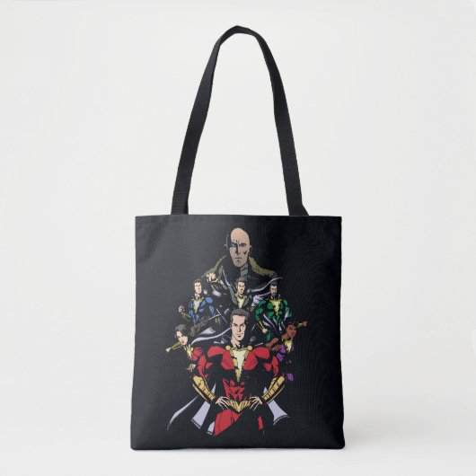 SHAZAM! | Shazam Family Vs. Dr. Sivana Tote Bag (Voorkant)