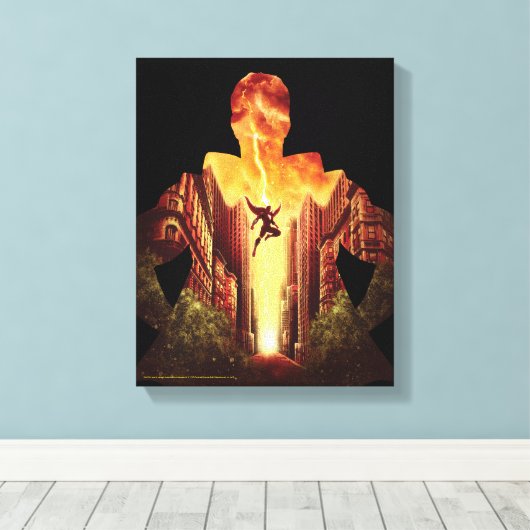 SHAZAM! | Shazam Sunset Silhouette Canvas Afdruk (Insitu (Houten vloer))