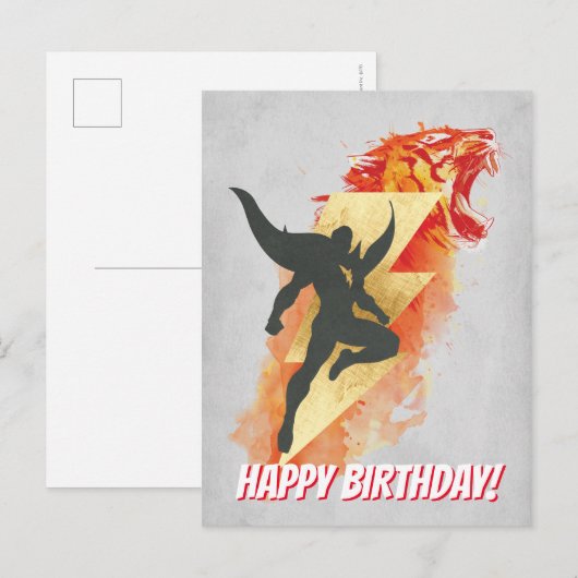 SHAZAM! | Shazam Tiger & Lightning Graphic Briefkaart (Voorkant / Achterkant)