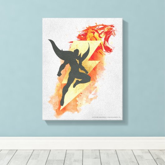 SHAZAM! | Shazam Tiger & Lightning Graphic Canvas Afdruk (Insitu (Houten vloer))