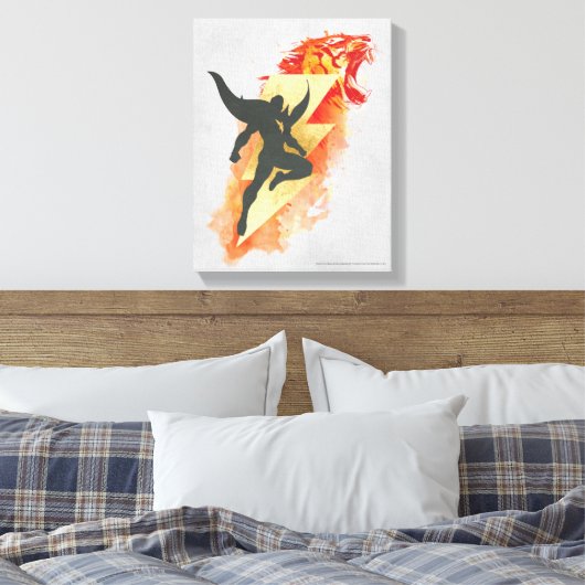 SHAZAM! | Shazam Tiger & Lightning Graphic Canvas Afdruk (Insitu (Slaapkamer))