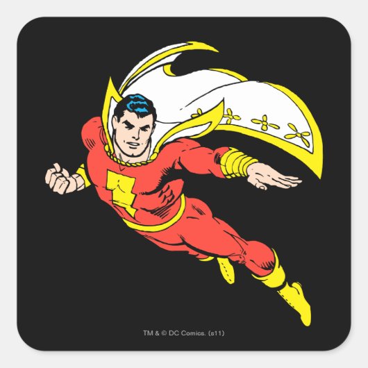 Shazam Soaring Vierkante Sticker (Voorkant)