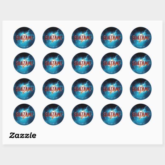 SHAZAM! | Theatrisch Logo Ronde Sticker (Vel)
