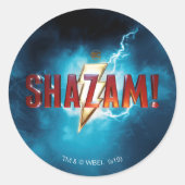 SHAZAM! | Theatrisch Logo Ronde Sticker (Voorkant)