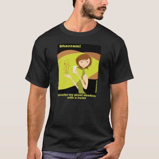 Shazzam met een draai t-shirt (Voorkant)